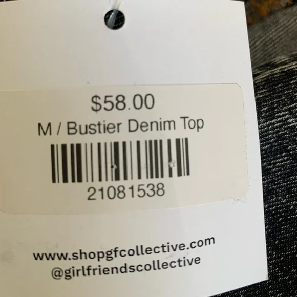 Bluivy NWT’S Black washed Denim Tank Top SZ: US M - Picture 7 of 7